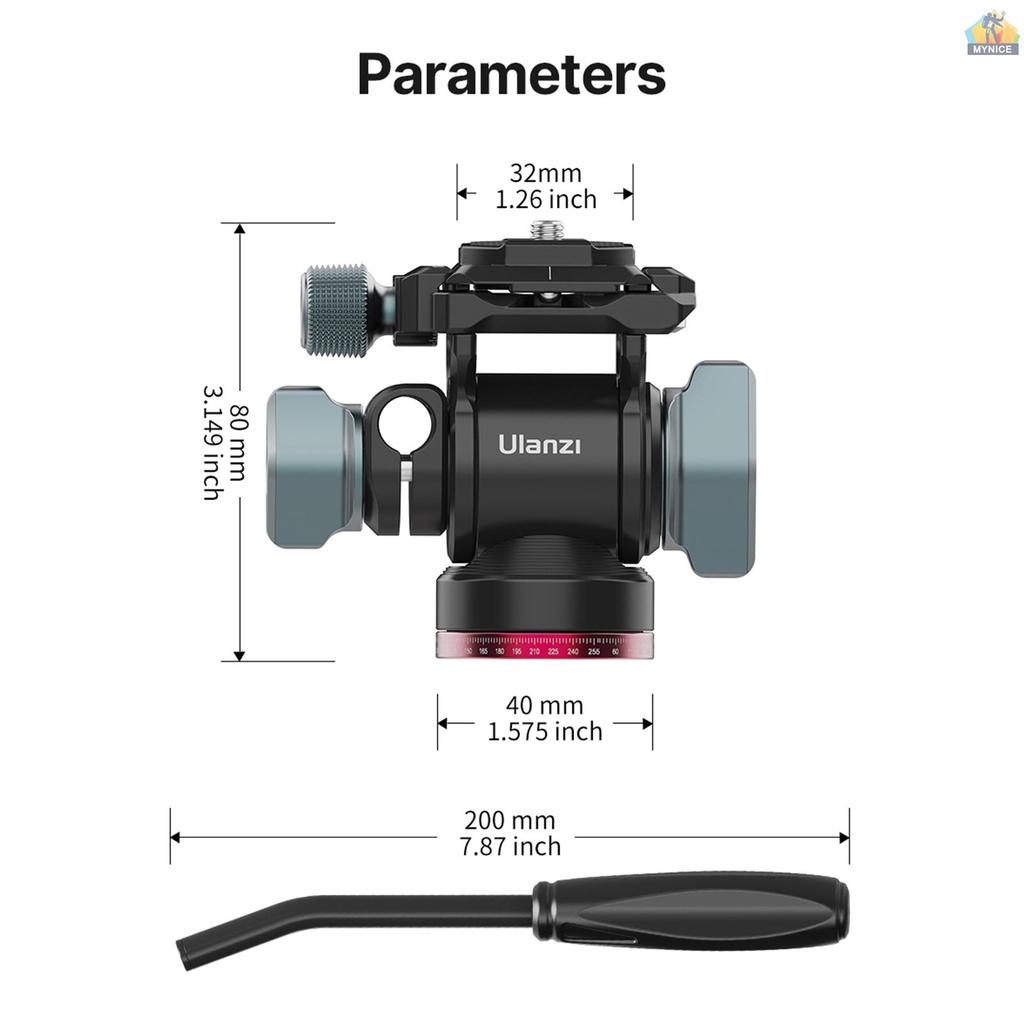 Đầu Bi Nghiêng Ulanzi U-190 Nhỏ Gọn Bằng Hợp Kim Nhôm Với Ốc Vít 10kg / 22lbs Chịu Tải Trọng 10kg