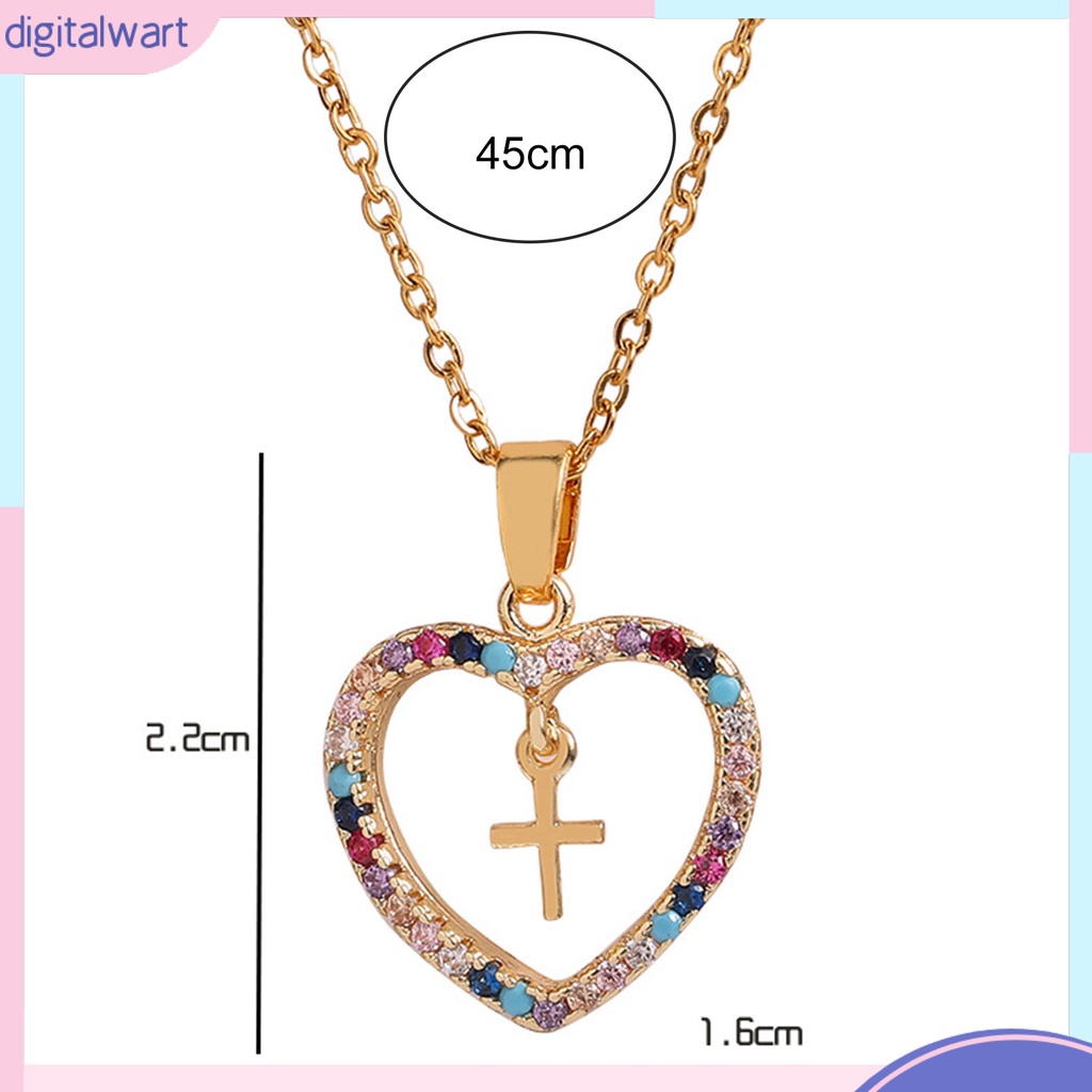 Vòng cổ Mặt Hình Trái Tim / Thánh Giá Đính Đá Nhiều Màu Sắc Thời Trang Cho Nữ