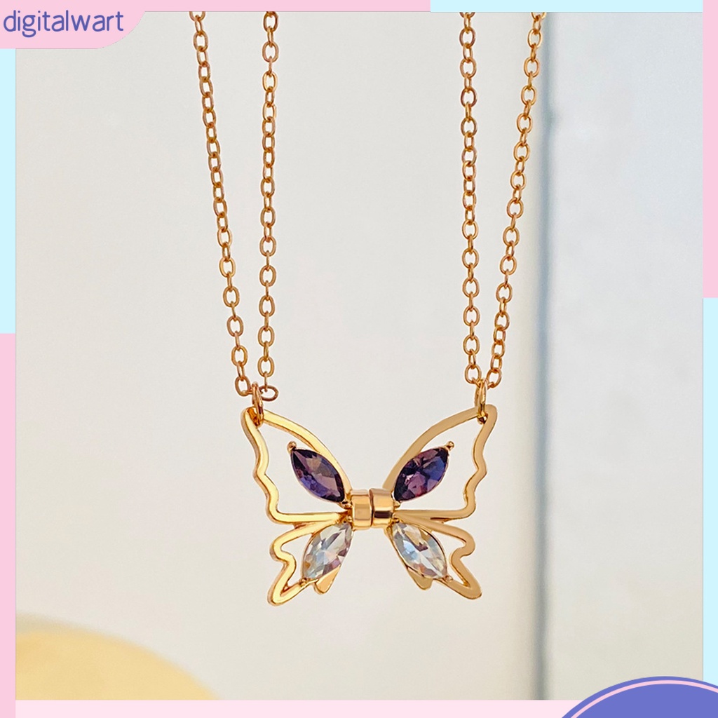 [IGT] Vòng cổ Mặt Hình Bướm Rỗng Mạ Điện Thanh Lịch Lên Màu Nhanh Thời Trang Cho Nữ