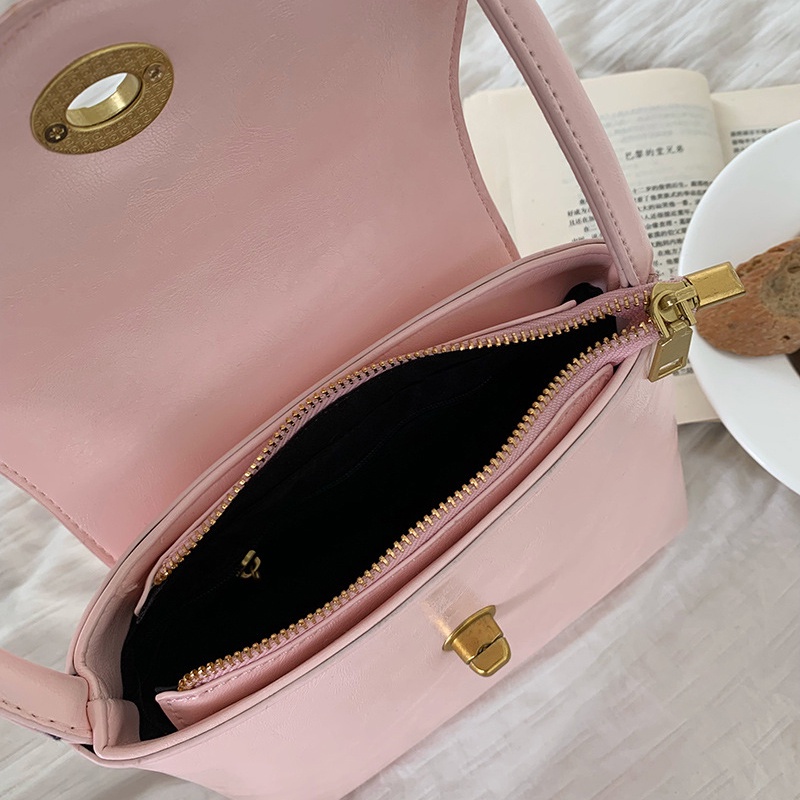 Ielgy Túi Xách bucket Đeo Cánh Tay Màu Hồng Ngọt Ngào Dễ Phối Đồ Phong Cách Hàn Quốc Cho Nữ