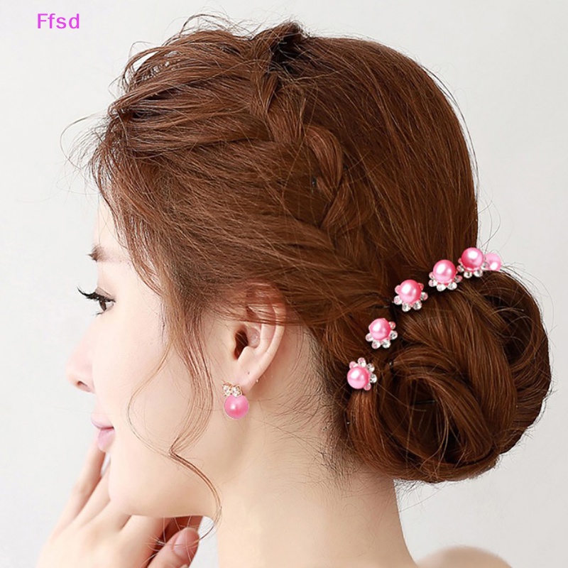 Kẹp Tóc Kim Loại Hình Chữ U Đính Ngọc Trai Giả Thanh Lịch Cho Nữ