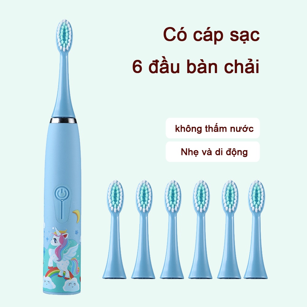 Bàn chải đánh răng điện trẻ em có thể sạc lại Tóc mềm Phim hoạt hình Sonic Bàn chải đánh răng 3-12 tuổi Bé thông minh Bàn chải đánh răng có thể sạc lại Làm sạch khoang
