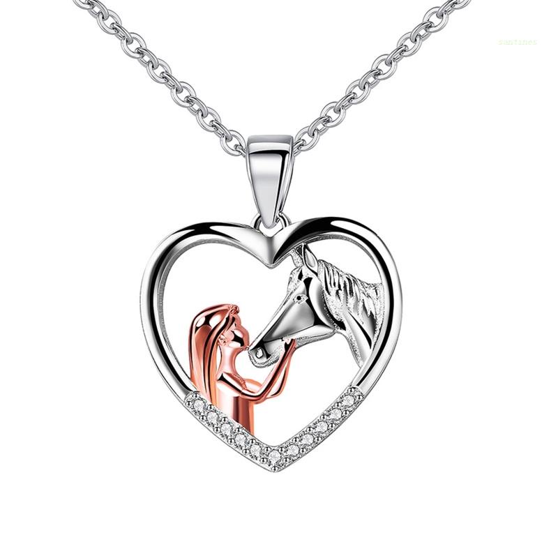 Vòng cổ Mặt Hình Ngựa Và Trái Tim Thời Trang Cho Tuổi Teen / Giáng Sinh