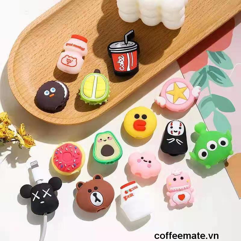 ⚡Phụ Kiện Bảo Vệ Đầu Dây Cáp Chống Đứt Hình Thú Dễ Thương Cho Apple Android