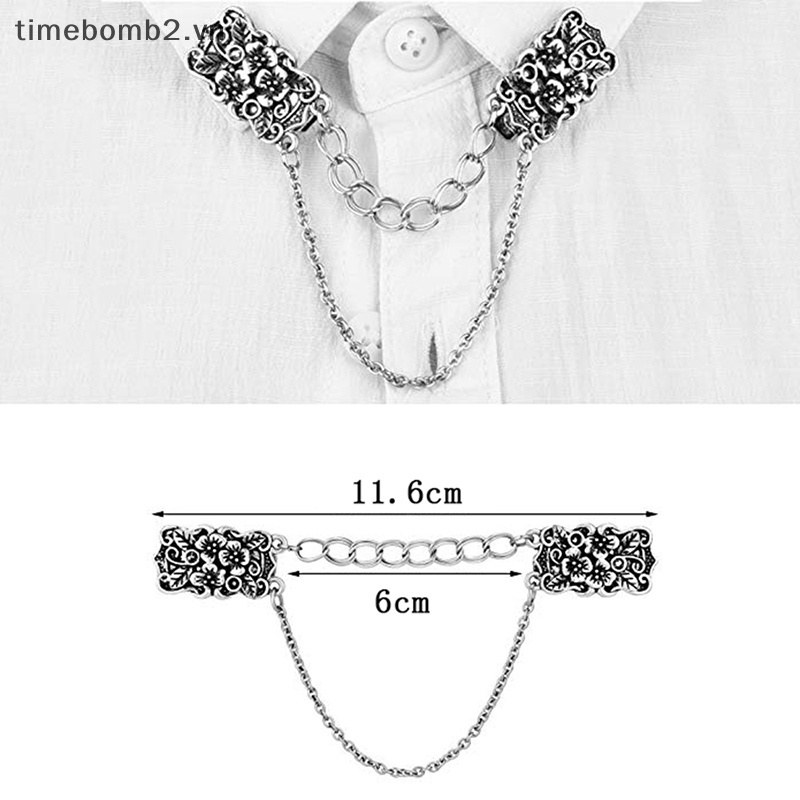 {Timebomb} Trâm Cài Áo Sweater / Khăn Choàng Hình Hoa Phối Dây Xích Làm Quà Tặng Cho Nữ