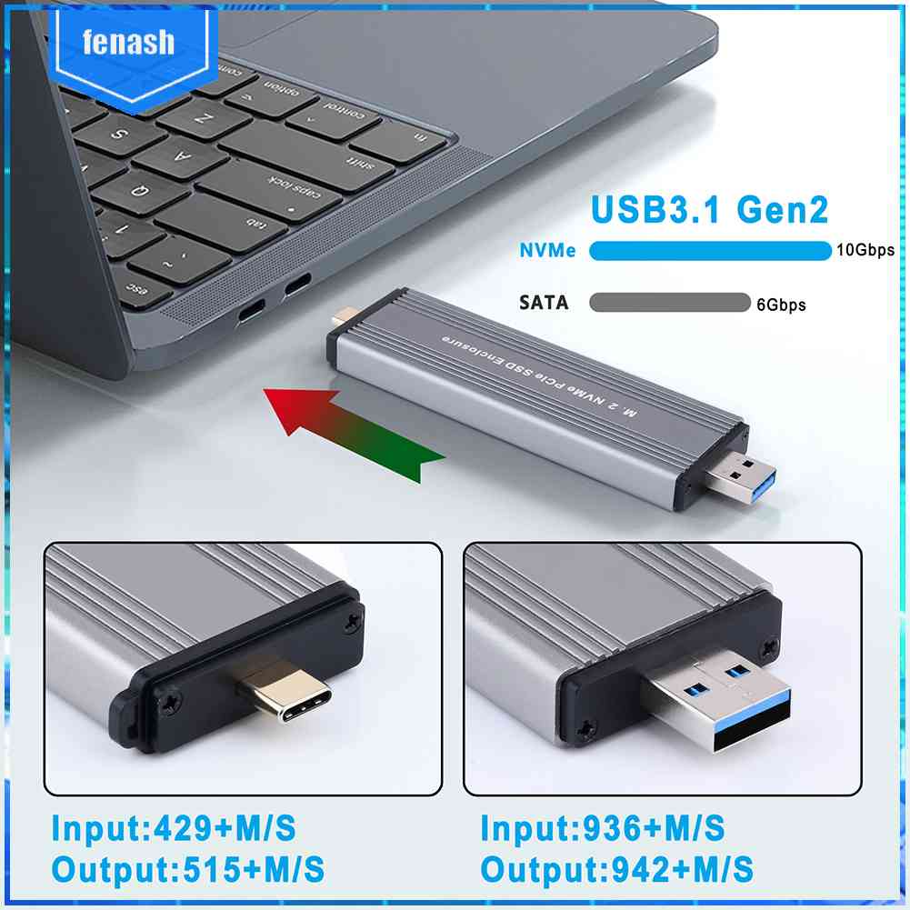 Hộp Ổ Cứng SSD W206 USB3.1 Gen2 10Gbps 10Gbps Cho M2 NVMe PCIe PCIe