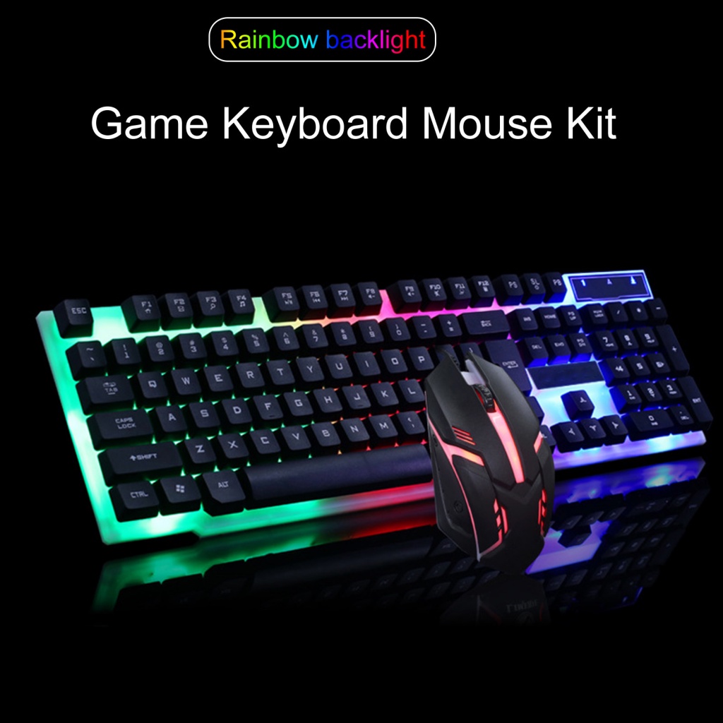 Bộ Bàn Phím Và Chuột RGA 1 Bộ TX30 3D Có Dây Đèn Nền Nhiều Màu Siêu Mỏng Chống Trượt Tiện Dụng Cho Gia Đình