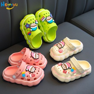 Dép sandal đế mềm chống trượt hở ngón họa tiết hoạt hình dễ thương cho bé trai và gái