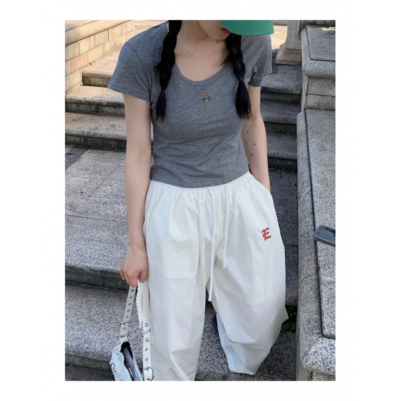 Áo Thun Ngắn Hở Vai Dáng Ôm Co Giãn Thời Trang Mùa Hè Phong Cách Hàn Quốc