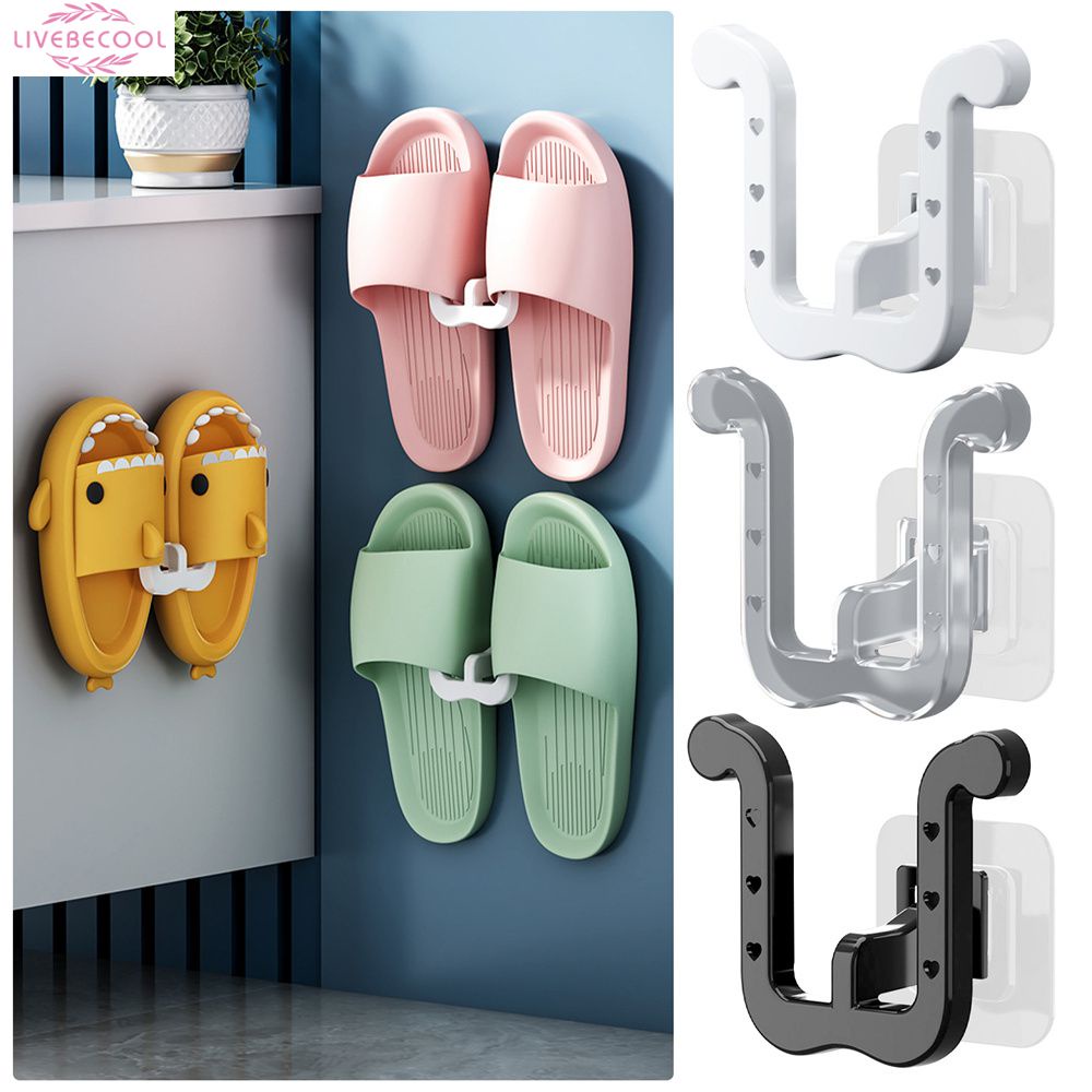 Giá Để Dép Giá Treo Dép Đơn Giản Phòng Tắm Không Đục Lỗ Giá Thoát Nước Nhà Vệ Sinh Giá Phơi Giày Lưu Trữ Gọn Gàng Gắn Tường Phòng Ngủ Livebecool