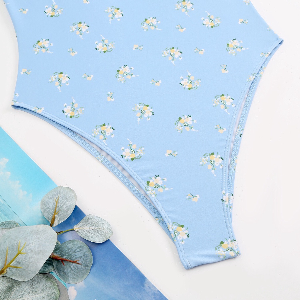 Bộ bikini liền thân hoa nhí phong cách RETRO, áo tắm nâng ngực có gọng BM49