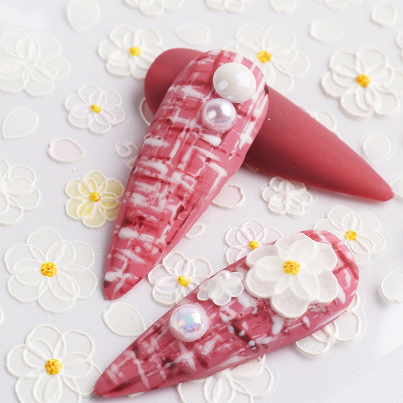 Miếng Dán Trang Trí Móng Tay 5d Họa Tiết Hoa Bướm Thời Trang