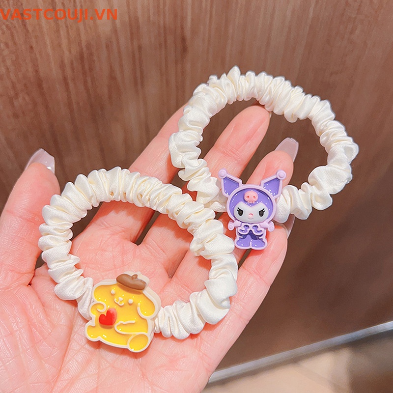 Dây Buộc Tóc Cao Su Hình Mèo Hello Kitty Mymelody Kuromi Purin Cinnamoroll Pachacco Dễ Thương Cho Nữ