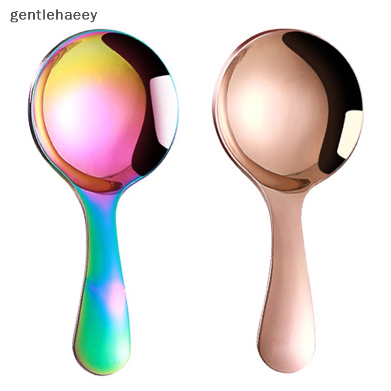 Muỗng Ăn Kem Đầu Tròn Bằng Thép Không Gỉ 304 Thiết Kế Dễ Thương