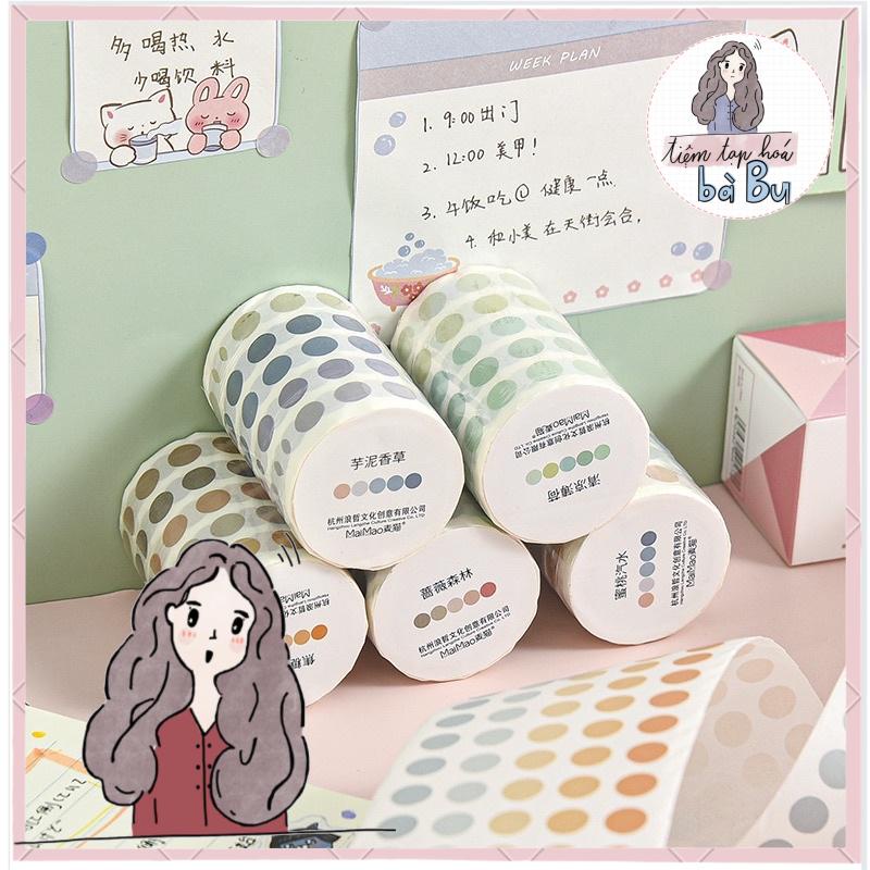 Cuộn stickers dot dùng để đánh dấu và trang trí dài 3m dot 8mm