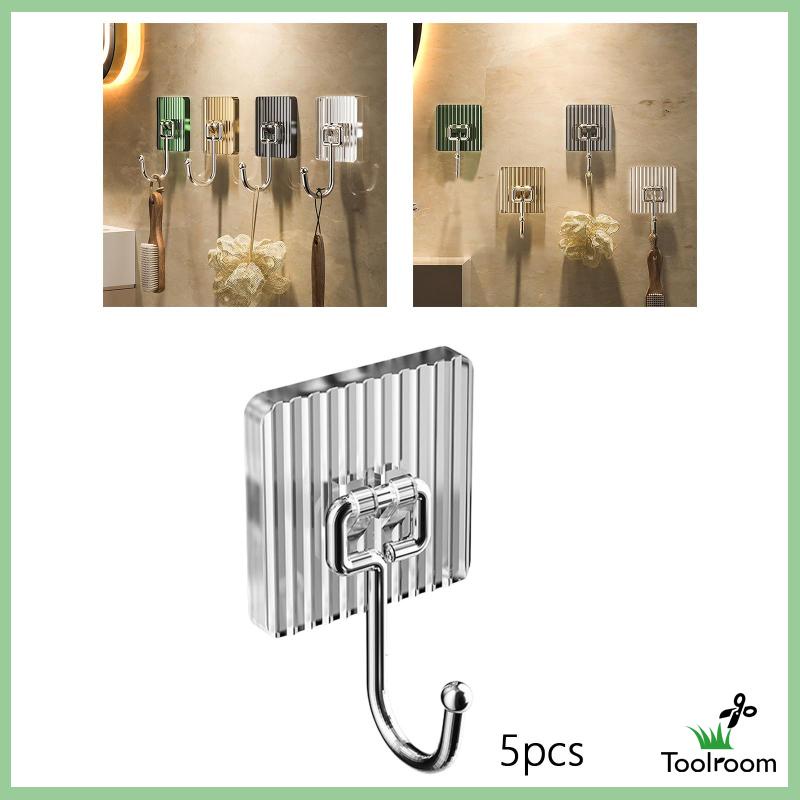 Set 5 Móc Treo Khăn Gắn Tường Bằng Acrylic Tiện Dụng Cho Phòng Tắm / Nhà Bếp