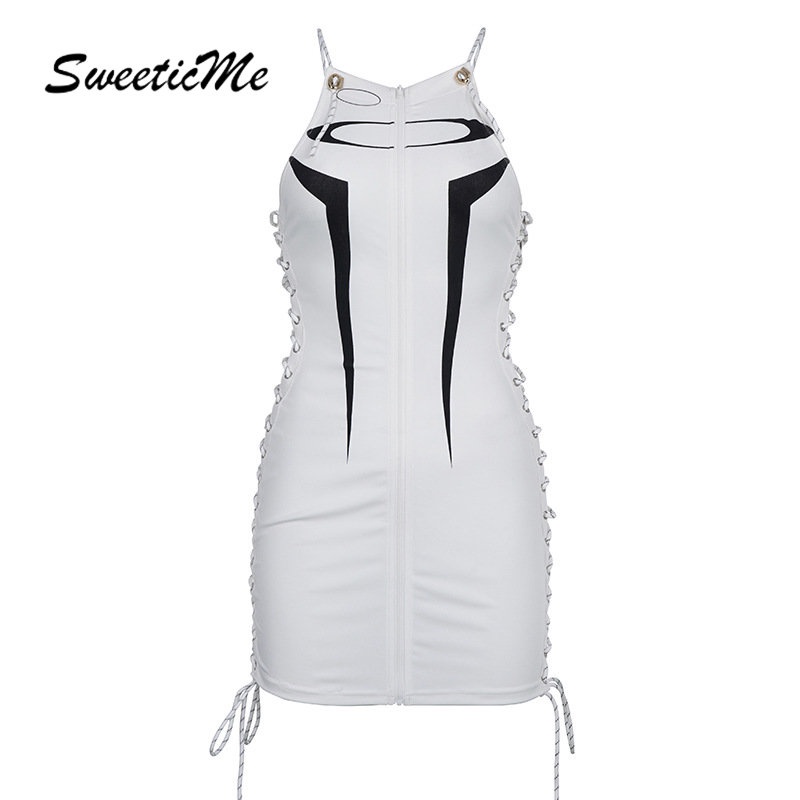 Đầm Ngắn Cổ Tròn Dáng Ôm Màu Tương Phản Có Khóa Kéo Thời Trang 2023 Cho Nữ