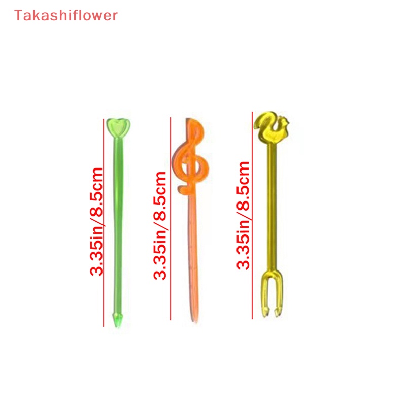 Set 50 / 100 Nĩa Ăn Trái Cây Họa Tiết Hoạt Hình Dễ Thương Cho Bé