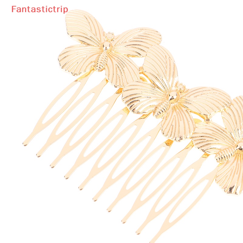 Kẹp Tóc Kim Loại Hình Bướm Phong Cách Vintage Thanh Lịch Cho Nữ