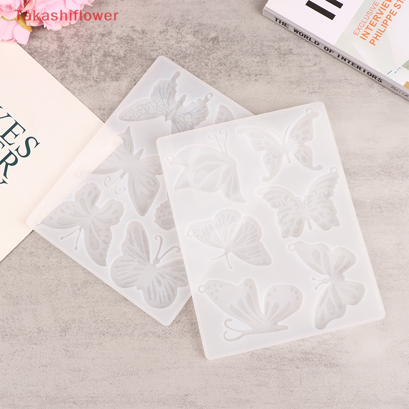 1 Khuôn Làm Móc Khóa / Trang Sức Hình Bướm Bằng Silicone DIY