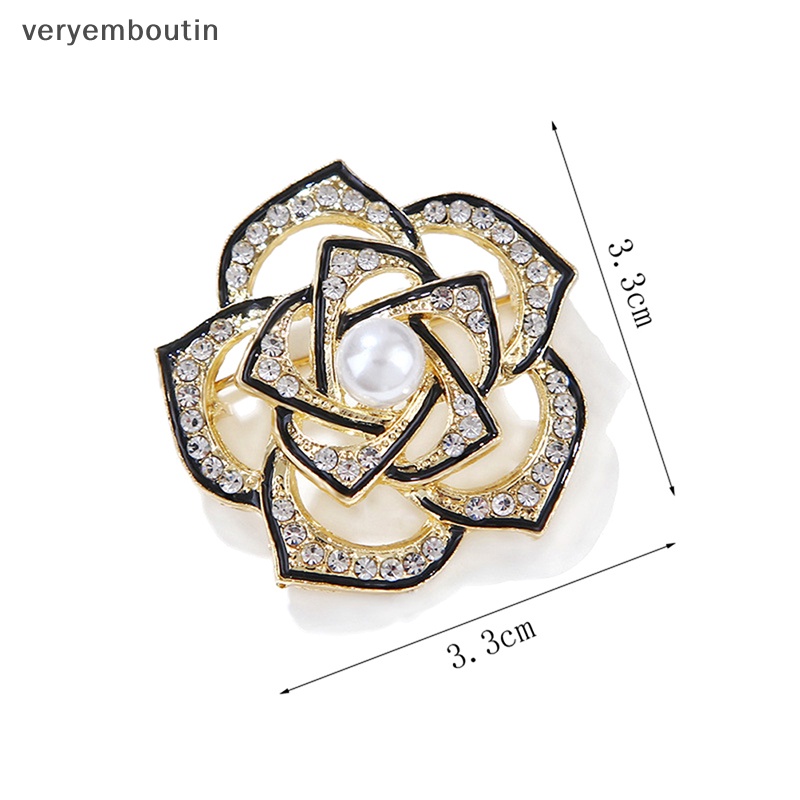 Ghim Cài Áo Hình Hoa Trà Đính Ngọc Trai Thời Trang Cho Nữ