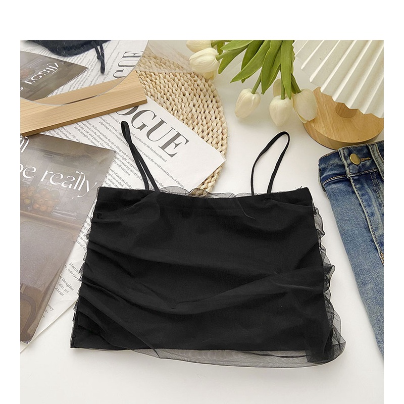 Áo Tank Top Dệt Kim Phối Lưới 6 Màu Thời Trang Mùa Hè Cho Phái Nữ