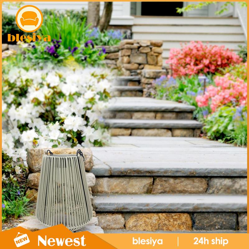 [Blesiya] Đèn Lồng Kim Loại Năng Lượng Mặt Trời Treo Trang Trí Bàn Có Tay Cầm Cho Sân Vườn