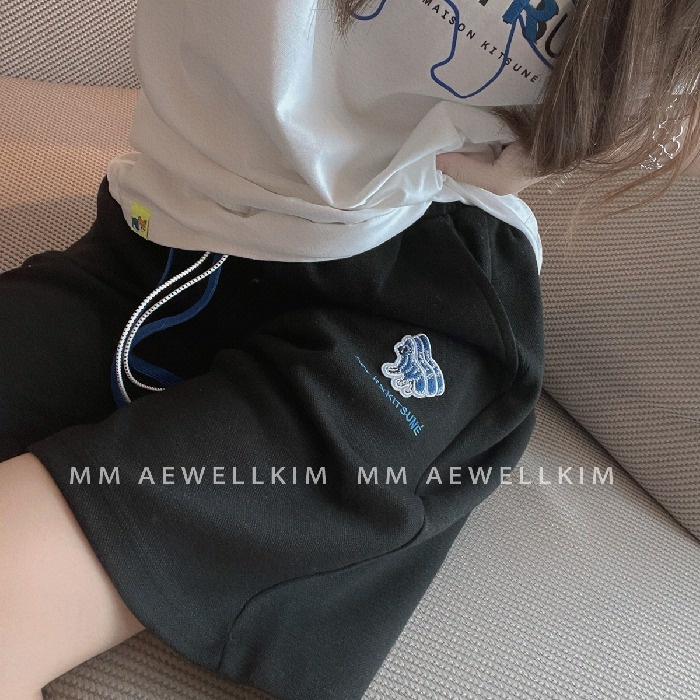 DIDIKA Quần Short Thể Thao Ống Rộng Thêu Hình Cáo Thời Trang Mùa Hè Cho Nam Và Nữ