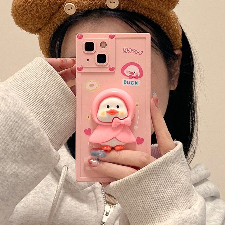 Ốp Điện Thoại In Hình Vịt Hoạt Hình 3D Cho IPhone 12 13 14 11 Pro Max X Xs Max Xr Ffxcz