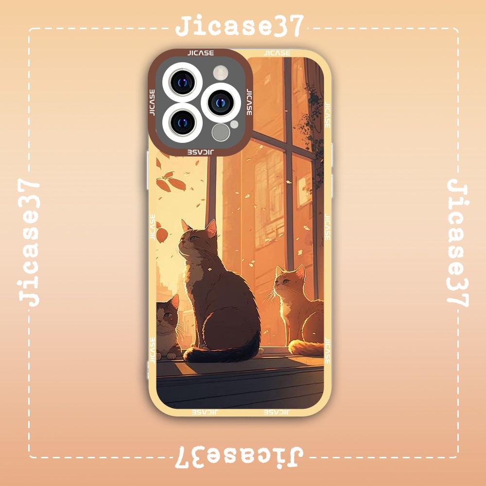 Ốp lưng iphone cạnh vuông Jicase Mèo Con Hoạt Hình Cartoon Kitty kitten