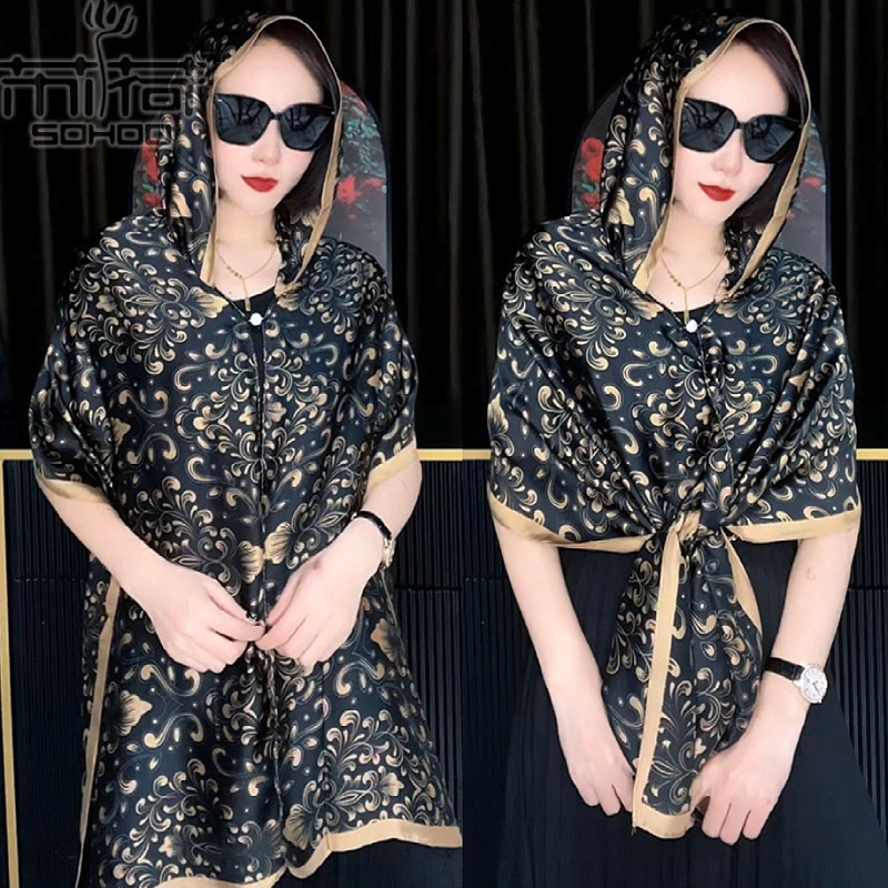 Khăn Choàng Chống Nắng Có Mũ Trùm Đầu Đa Năng Phong Cách Hàn Quốc