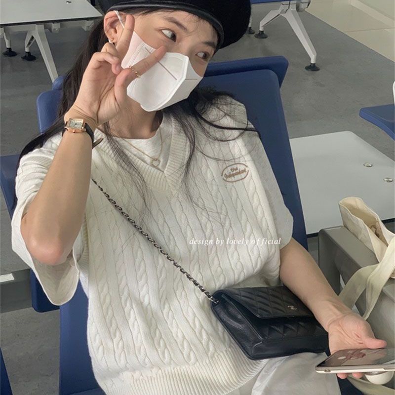 Áo Dệt Kim Sát Nách Màu Trơn Cổ Điển Thời Trang Hè Thu Cho Nữ