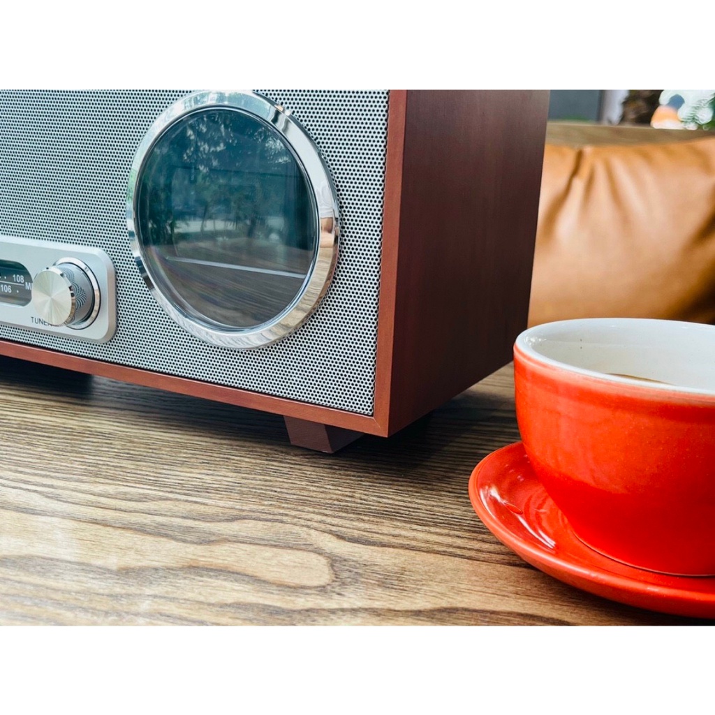 Loa bluetooth Victrola Âm thanh nổi có Đài FM đồng hồ kỹ thuật số âm siêu trầm