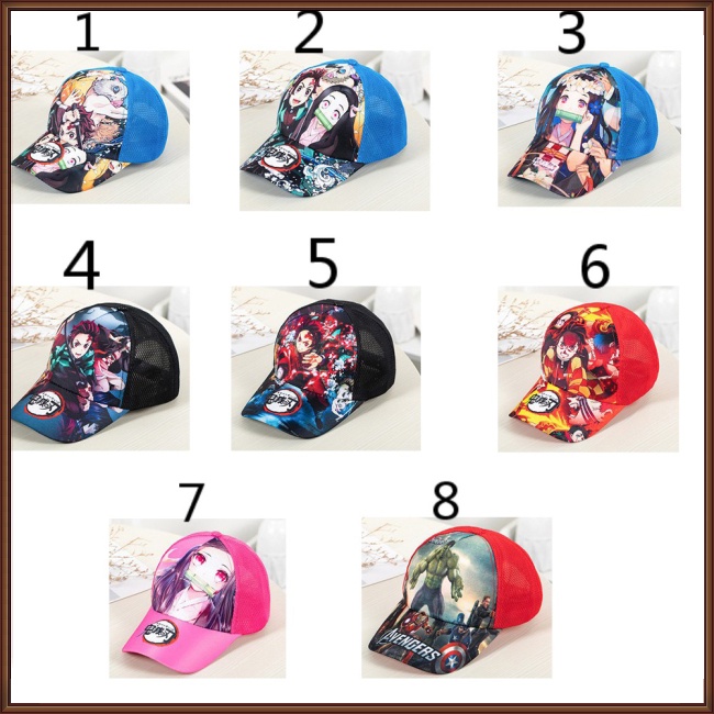 Mũ Lưỡi Trai Phối Lưới Thoáng Khí Họa Tiết Hoạt Hình Dễ Thương Cho Bé Từ 2-8 Tuổi