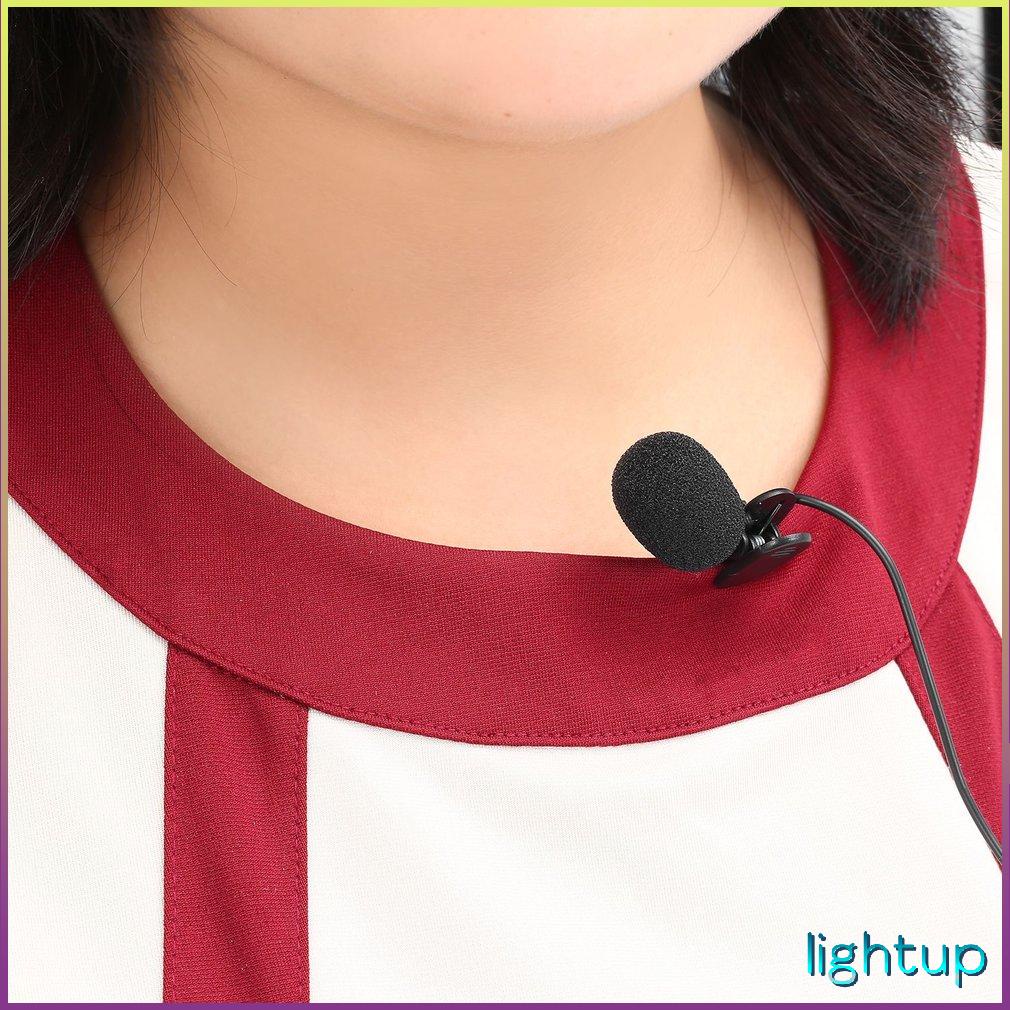 Micro Phòng Thu Mini Di Động 3.5Mm Bài Diễn Văn Kẹp Máy Tính Xách Tay Giảng Dạy Đen Mic