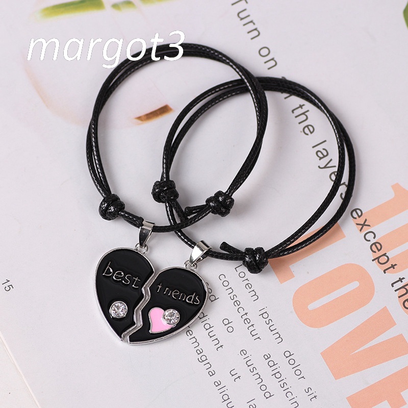 Set 2 Vòng Tay Da Nhiều Lớp Mặt Hình Trái Tim Thời Trang