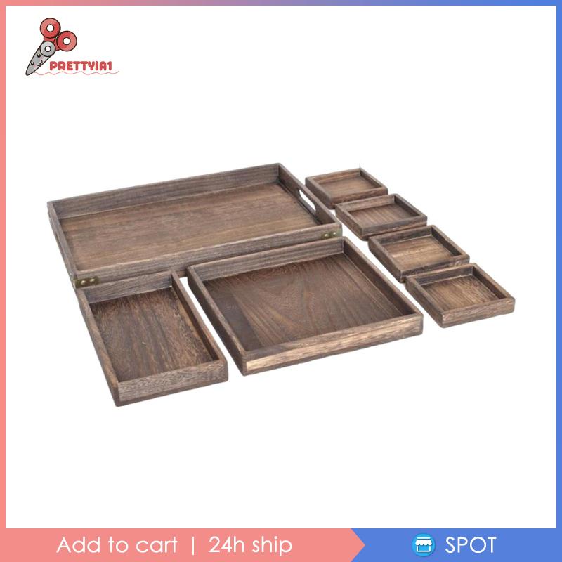 [Prettyia1] Bộ Khay Gỗ Phục Vụ Thức Ăn 7 Ngăn Tiện Lợi Bền Bỉ