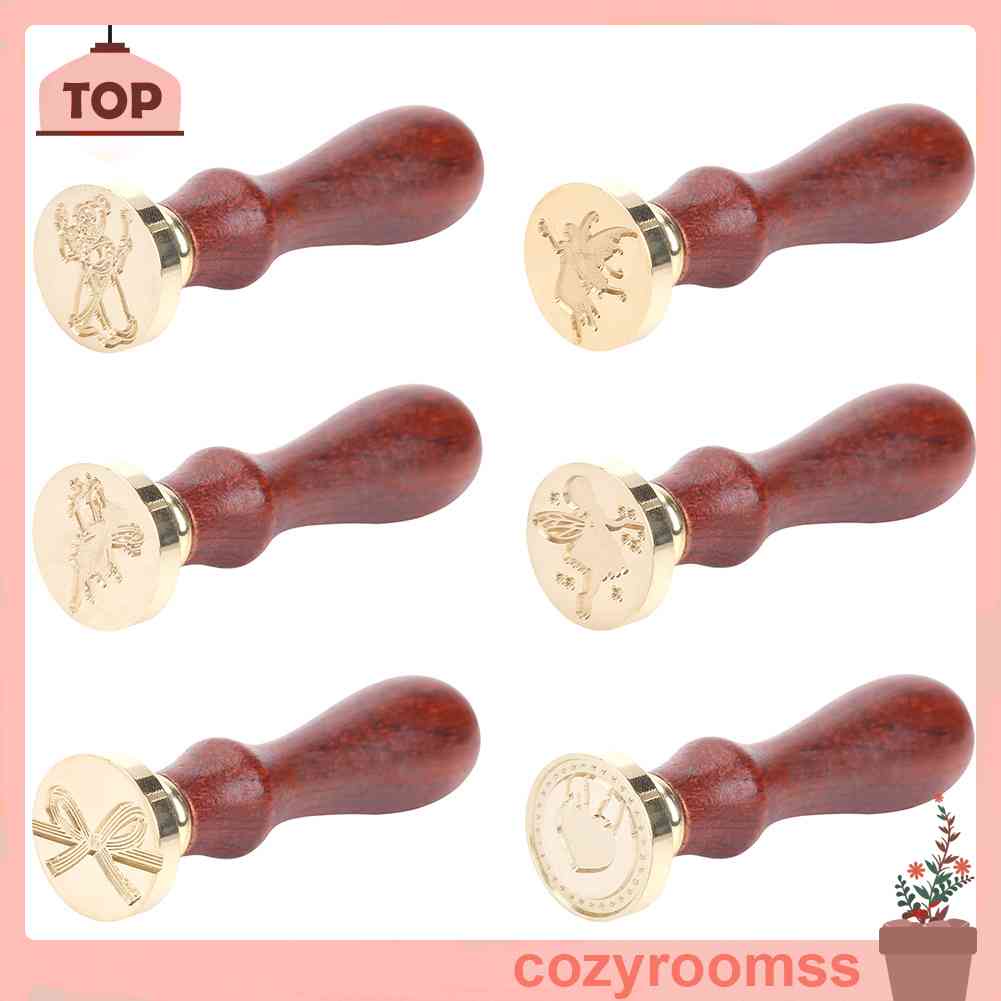 Con Dấu Đóng Sáp Niêm Phong Bì Thư Tay Cầm Bằng Gỗ Phong Cách Retro