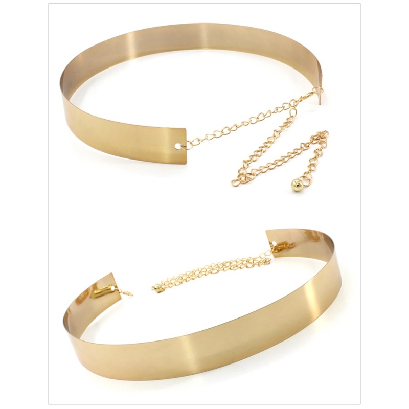 Thắt Lưng Điều Chỉnh Được Bằng Kim Loại Bóng Cho Nữ