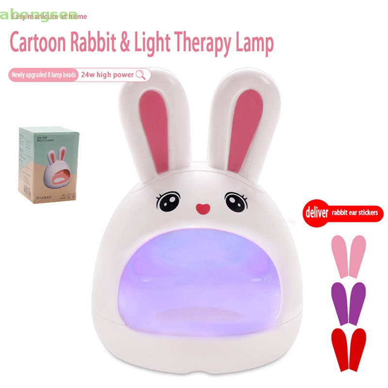 Abongsea Đèn LED UV Sấy Khô Móng Tay Hình Tai Thỏ Sạc USB Tiện Lợi