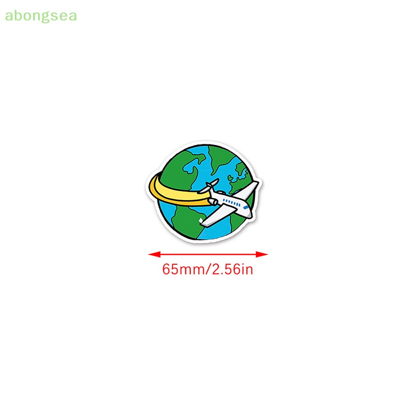 Set 50 Miếng Dán Chống Thấm Nước Họa Tiết Máy Bay Graffiti Dễ Thương