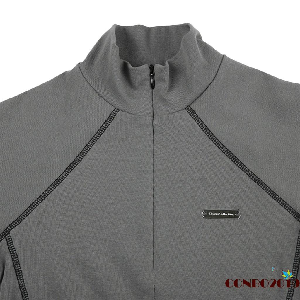 Áo Crop Top Tay Ngắn Cổ Đứng Phối Khóa Kéo Thời Trang Cho Nữ