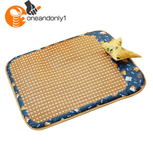 Thảm Làm Mát Mùa Hè Kèm Gối Chống Cắn Cho Thú Cưng Cỡ Nhỏ / Vừa / Lớn