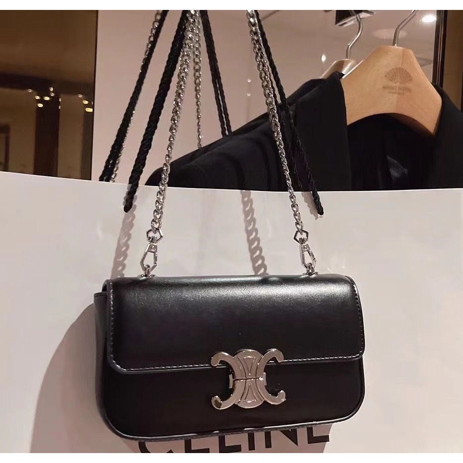 Túi Đeo Vai Nữ Đen Phối Dây Xích Cao Cấp Thời Trang Mới 2023 HZFTR0581