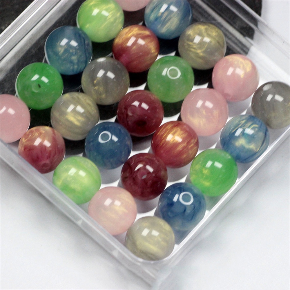 Set 25 Hạt Đá Mắt Hổ 12mm Dùng Làm Trang Sức Thời Trang