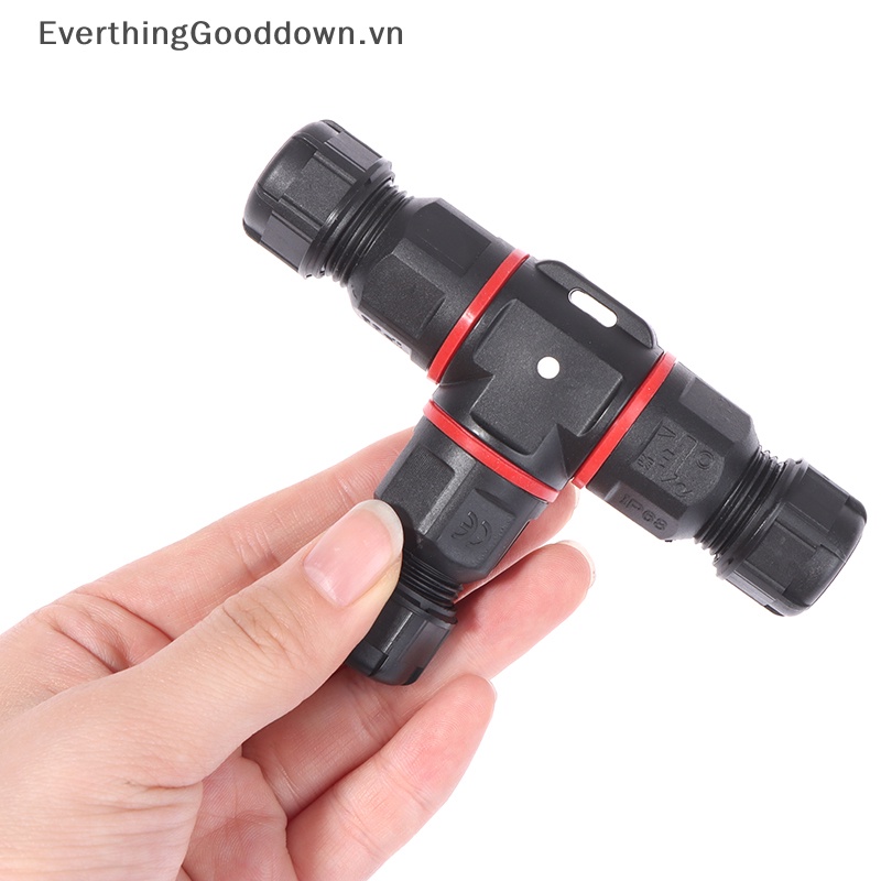 Everthinggooddown Dây Cáp Kết Nối Chữ T IP68 3 Pin 250V 24A Chống Thấm Nước