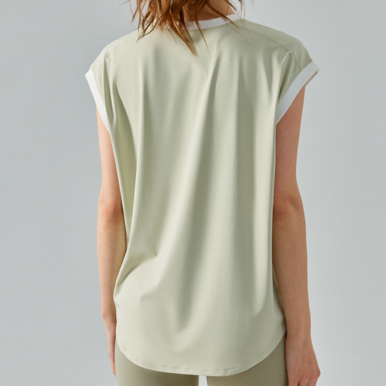 Áo Tank Top Thể Thao Tay Ngắn Màu Sắc Tương Phản Thời Trang