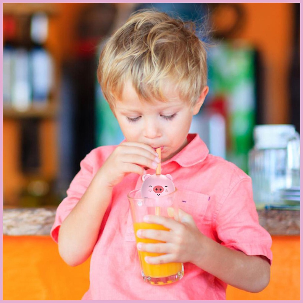 Ống Hút Có Thể Tái Sử Dụng Với 9 Kiểu Hoạt Hình Dễ Thương Cho Bé