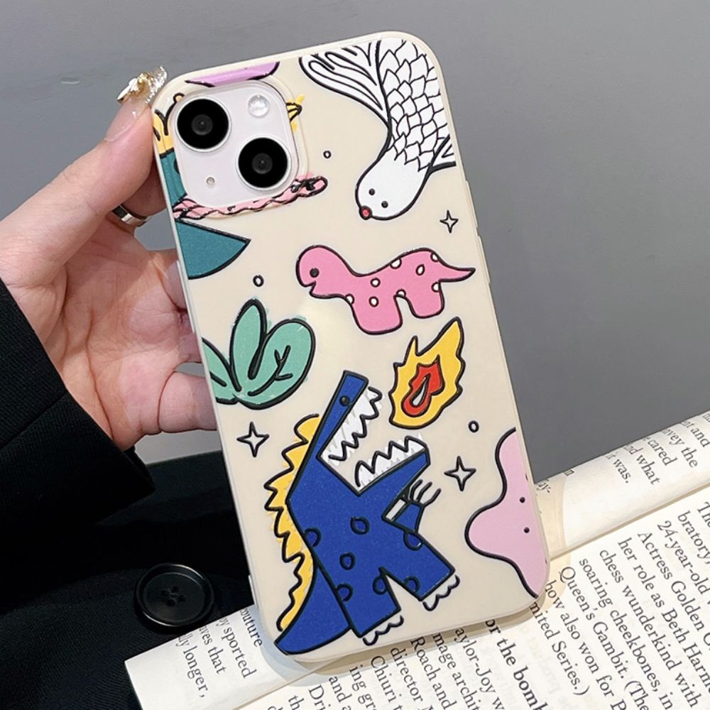 Ốp Điện Thoại TPU Mềm Chống Sốc Chống Bụi Hình Khủng Long Cho IPhone 14 Pro Max 13 12 11 Pro Max XS XR 7 8 Plus