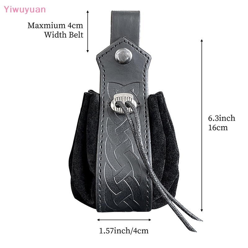 < Yiwuyuan > Túi Dây Rút Đựng Tiền Xu Celtic Viking Phong Cách Steampunk Hóa Trang Mới Cho Nam Và Nữ